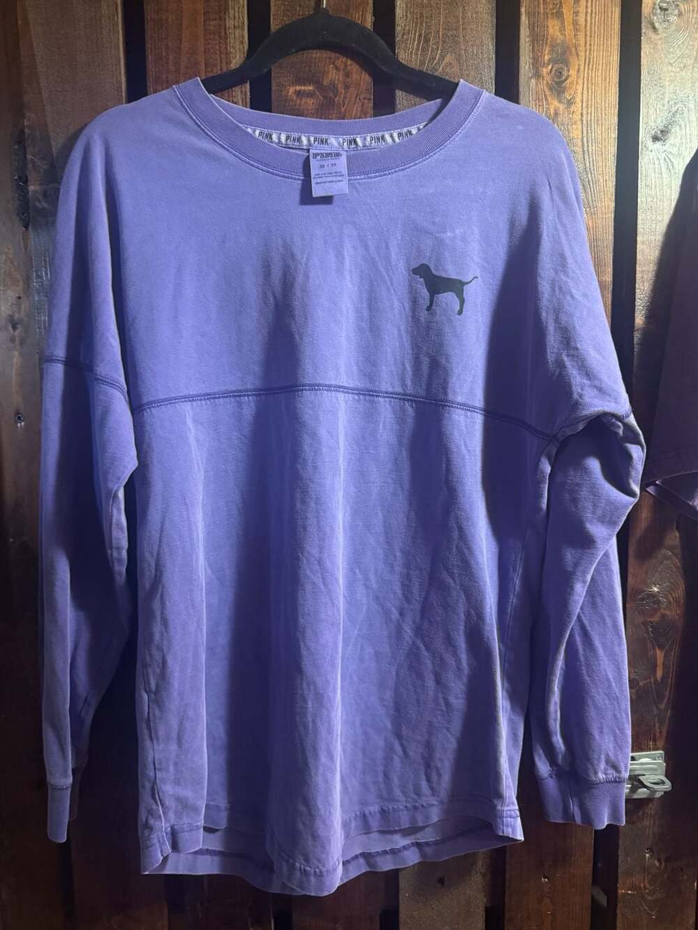Victoria's Secret PINK  Long Sleeve Purple Tshirt Dog Logo XS